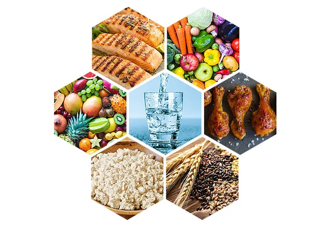 Menu diététique à 6 pétales.